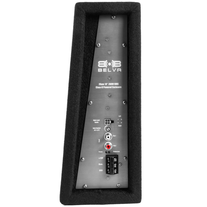 BELVA BPKG10T 600W Peak 10" Shallow-Mount Angled Amplified Loaded Subwoofer Enclosure - Image 4